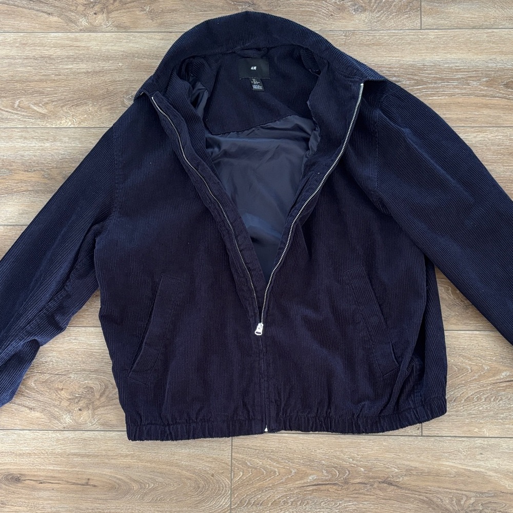 H&M Men's Dark Blue Corduroy Jacket - Picture 4 of 4